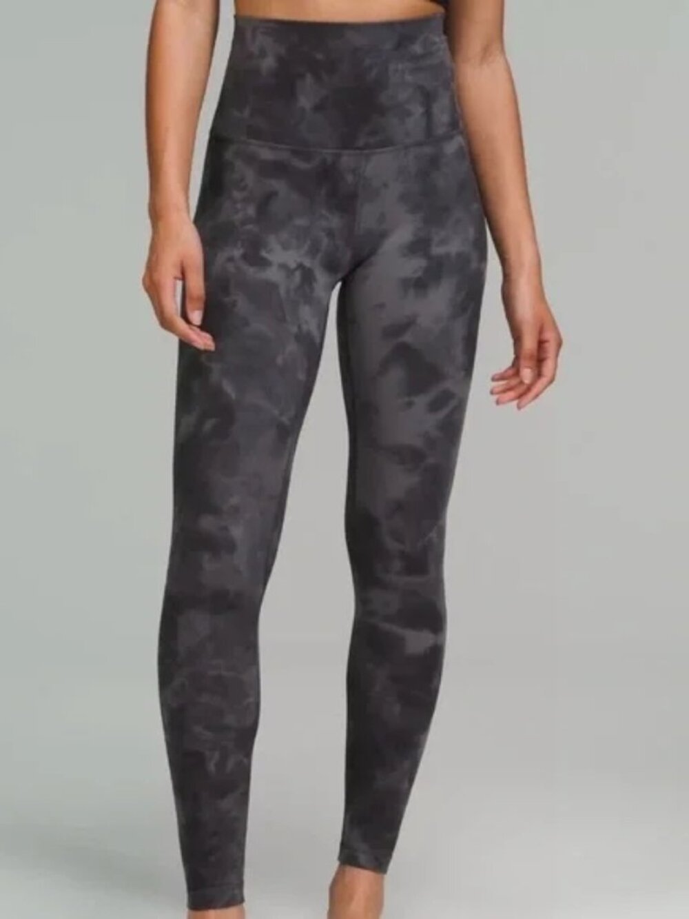 ATHLETA Gray Black Camo Sz Medium Tie-Dye High-Rise Leggings Yoga